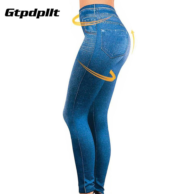 Gtpdpllt S-XXL Women Fleece Lined Winter Jegging Jeans Genie Slim Fashion Jeggings Leggings 2 Real Pockets Woman Fitness Pants