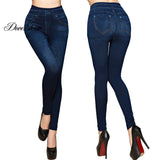 Fashion Slim Women Leggings Faux Denim Jeans Leggings Sexy Long Pocket Printing Summer Leggings Casual Pencil Pants Plus size