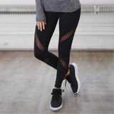 Women Casual Leggings Fitness Winter Jeggings New Arrival Ladies Elastic Waist Color Pants Block Mesh Insert Leggings 6012/3002