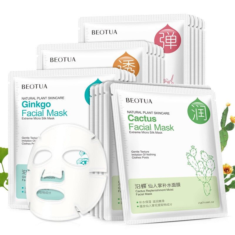 BEOTUA Facial Mask Cartoon Face Mask Deep Nourish Brighten Moisturizing Facial Mask Hyaluronic Acid Beauty Skin Care Sheet Mask