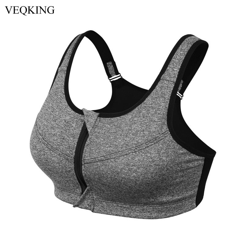 Adjustable Zipper Sports Bra