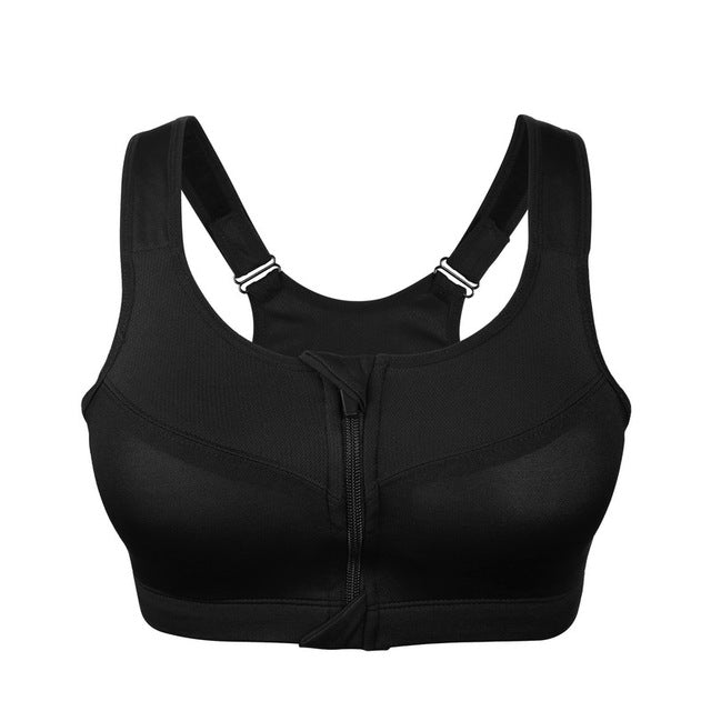 Adjustable Zipper Sports Bra