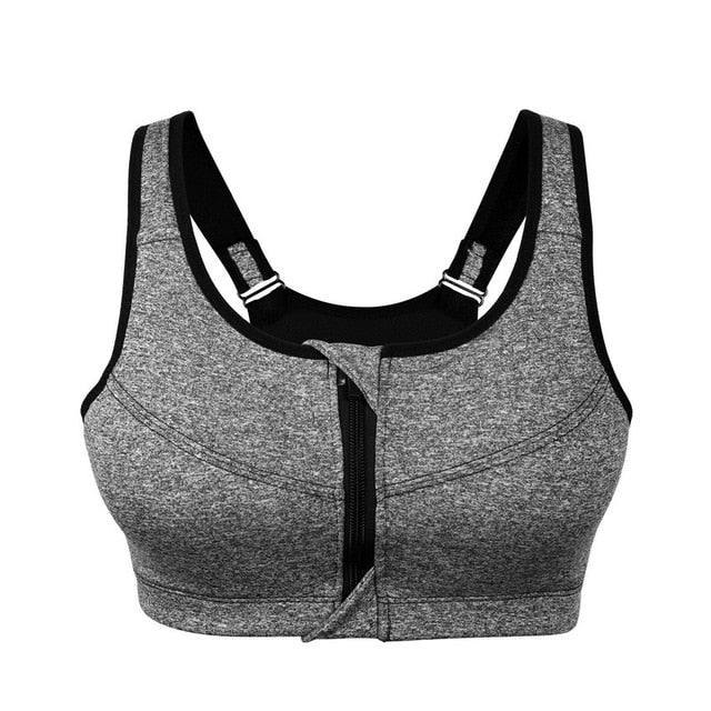 Adjustable Zipper Sports Bra