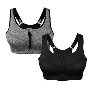 Adjustable Zipper Sports Bra