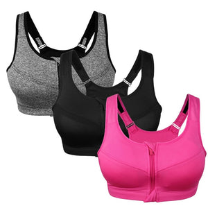 Adjustable Zipper Sports Bra