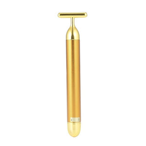 Slimming Face roller   24k Gold Colour Vibration Facial Beauty Roller Massager Stick Lift Skin Tightening Wrinkle Bar