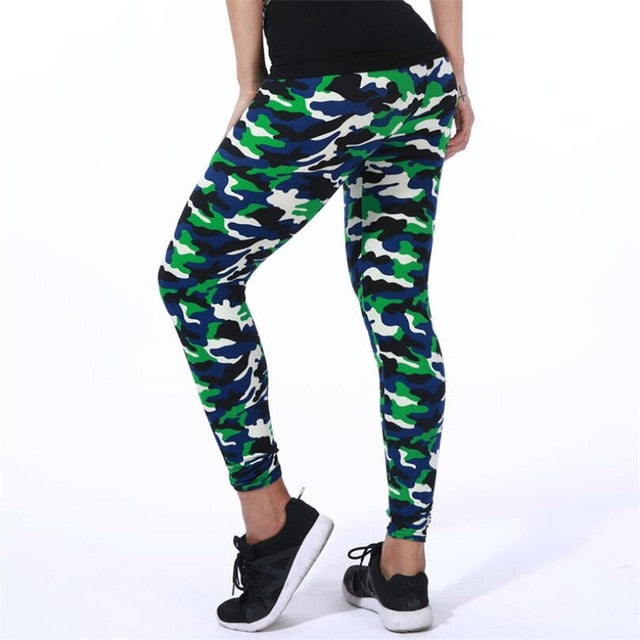 VISNXGI New Fashion 2019 Camouflage Printing Elasticity Leggings Camouflage Fitness Pant Legins Casual Milk Legging For Women