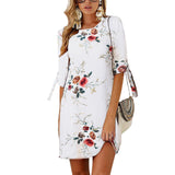 2019 Women Summer Dress Boho Style Floral Print Chiffon Beach Dress Tunic Sundress Loose Mini Party Dress Vestidos Plus Size 5XL