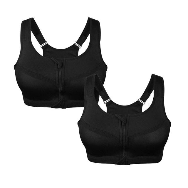 Adjustable Zipper Sports Bra