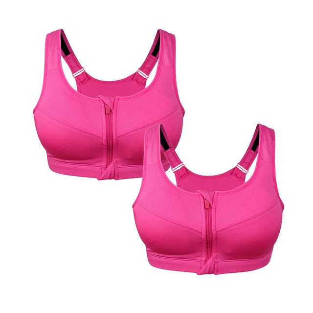 Adjustable Zipper Sports Bra