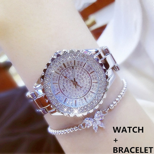 Women Watches Gold Luxury Brand Diamond Quartz Ladies Wrist Watches Stainless steel Clock Female Watch relogio feminino 2019