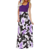 feitong 2019 summer dresses sexy Bohemia Women's Summer Boho Sleeveless Floral Print Tank Sundrss Beach Long Maxi Dress vestidos