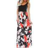 feitong 2019 summer dresses sexy Bohemia Women's Summer Boho Sleeveless Floral Print Tank Sundrss Beach Long Maxi Dress vestidos