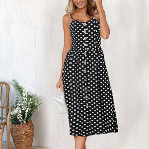 Vintage Army Green Sundress Women Summer Dress 2019 Boho Style Sexy Dress Midi Button Backless Striped Floral Beach Dress Female