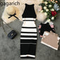 Gagarich Fashion Striped Stretch Women Dress Sleeveless Vintage Bodycon Dresses Knitted Elegant Vestido Summer 2019 Robe