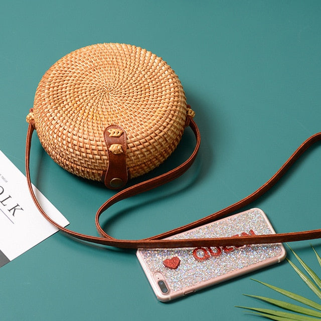 Women Summer Handmade Rattan Bag