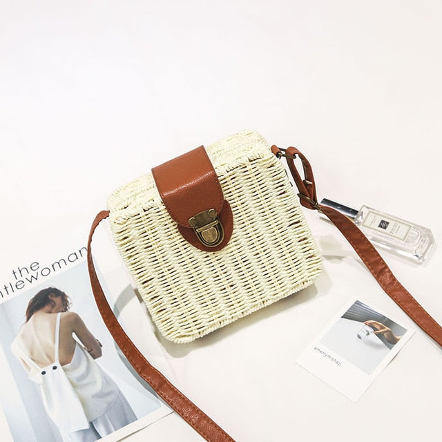 Women Summer Handmade Rattan Bag