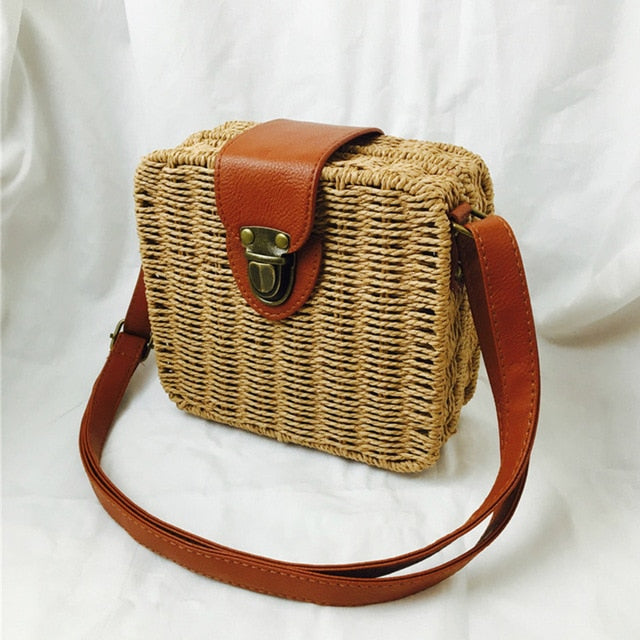 Women Summer Handmade Rattan Bag