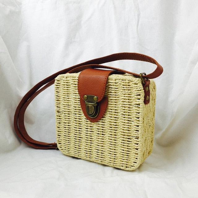 Women Summer Handmade Rattan Bag