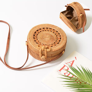 Women Summer Handmade Rattan Bag