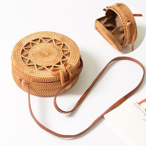 Women Summer Handmade Rattan Bag