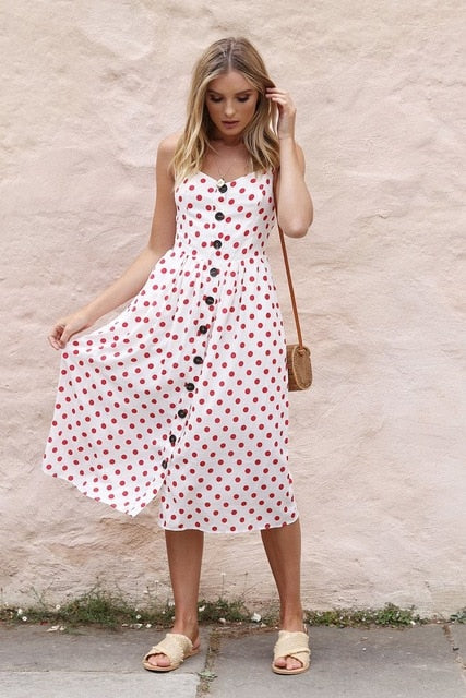 Button Striped Print Cotton Linen Casual Summer Dress 2019 Sexy Spaghetti Strap V-neck Off Shoulder Women Midi Dress Vestidos